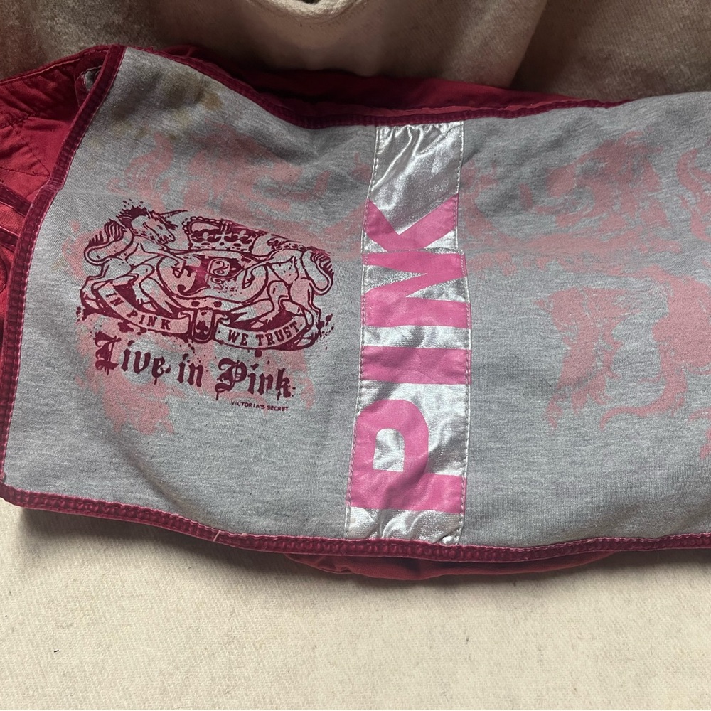 Victoria's Secret PINK Blanket - Red and Gray